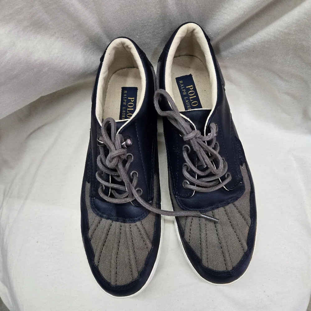 Polo by Ralph Lauren Men's Navy and Gray Casual Shoes. Size 8.5
